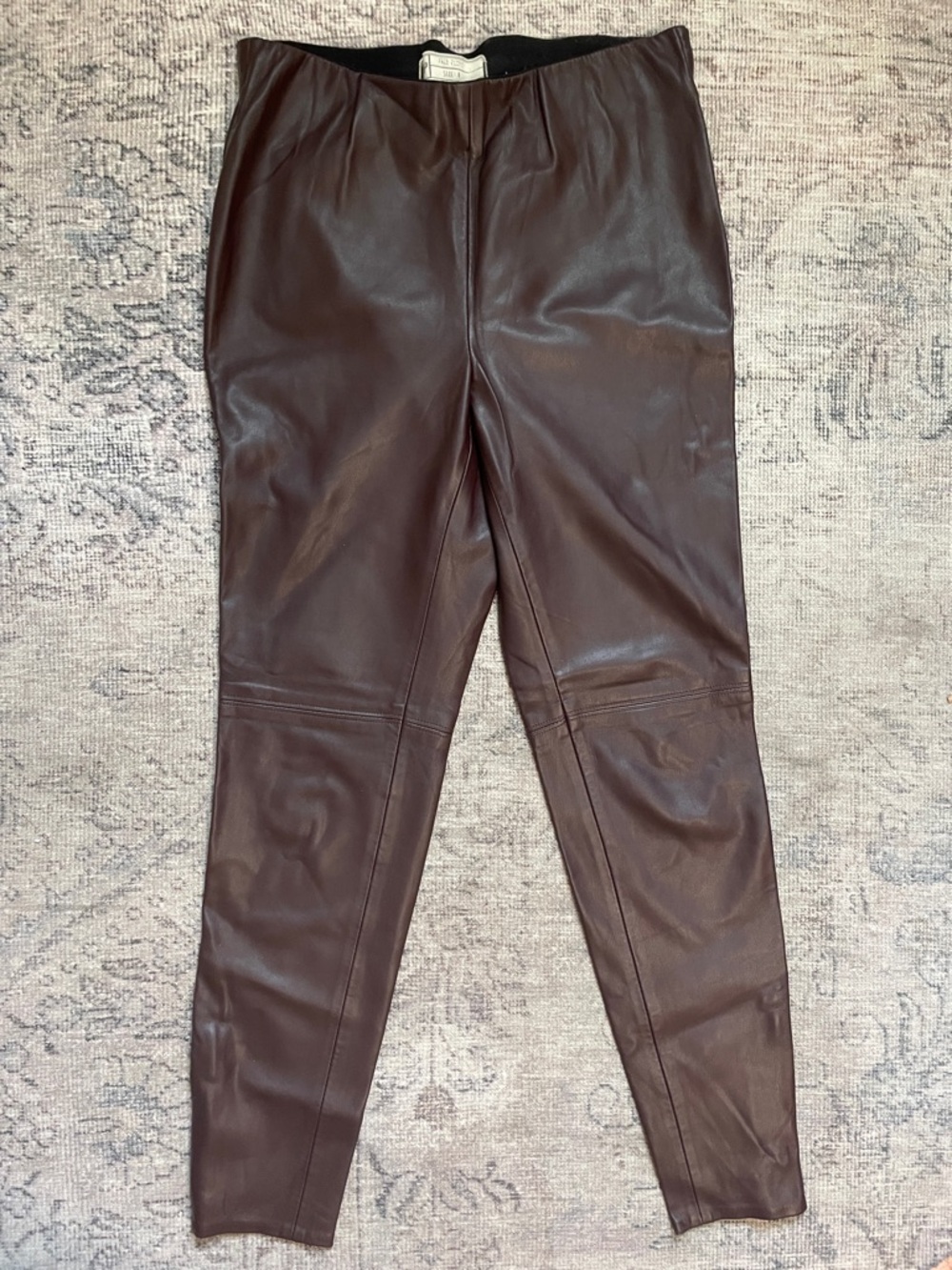 Free People Dark Brown Faux Leather Tapered Pants